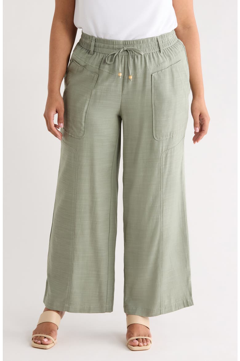 Skyrise Drawstring Pants, Main, color, LODEN GREEN