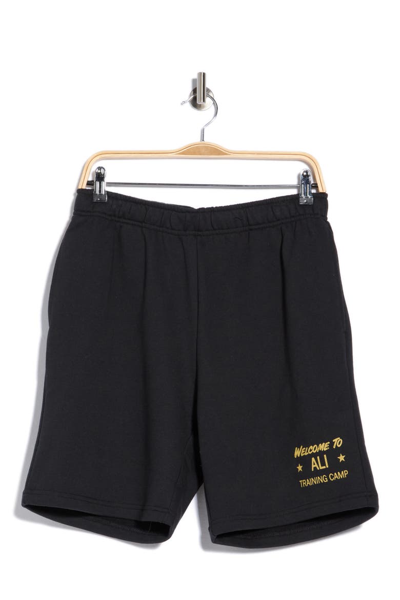 x Ali Essentials Fleece Shorts, Main, color, RVCA BLACK