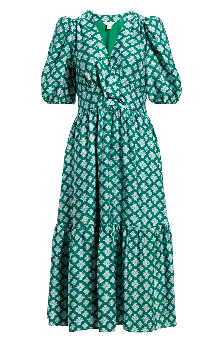 Caslon<sup>®</sup> Twist Detail Allover Print Midi Dress, Alternate, color, 