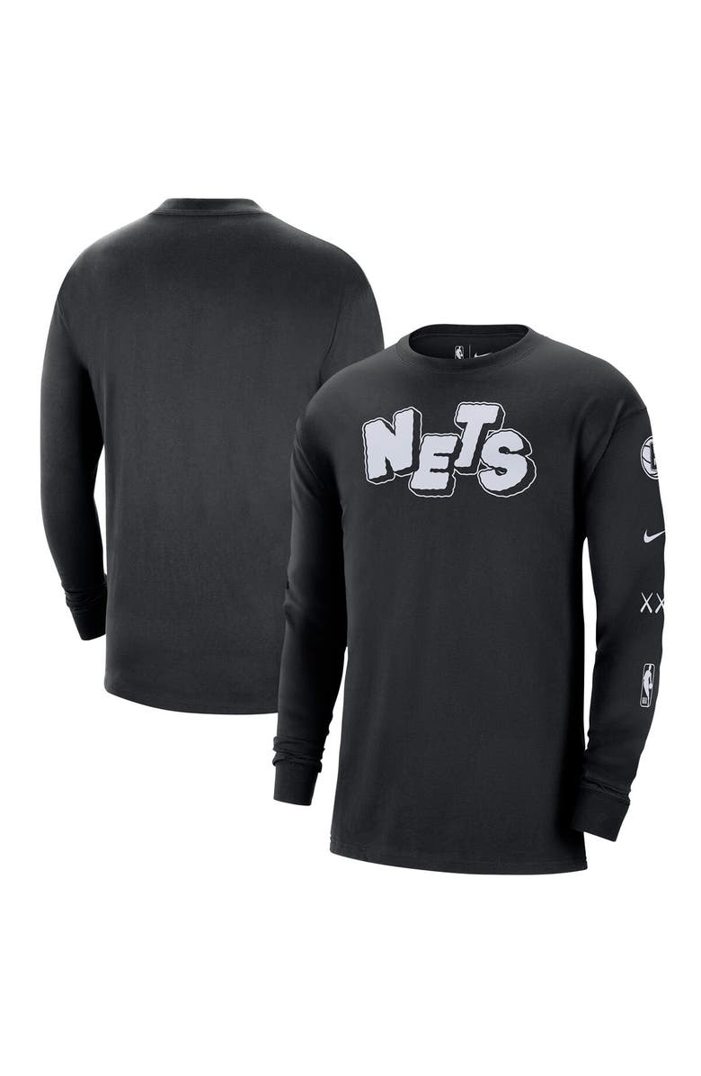 Nike Men's Nike Black Brooklyn Nets 2023/24 City Edition Max90 Expressive Long Sleeve T-Shirt, Alternate, color, 