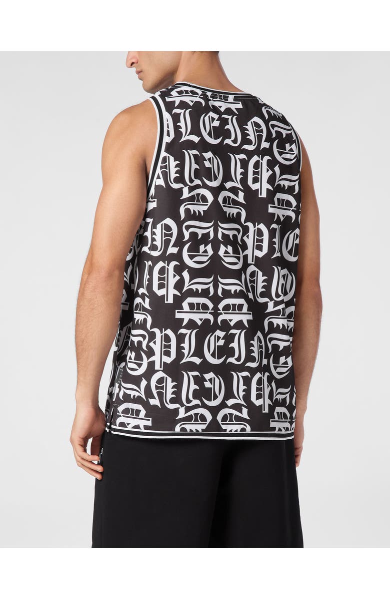 PHILIPP PLEIN Basket Tank Top Gothic Plein, Alternate, color, Black