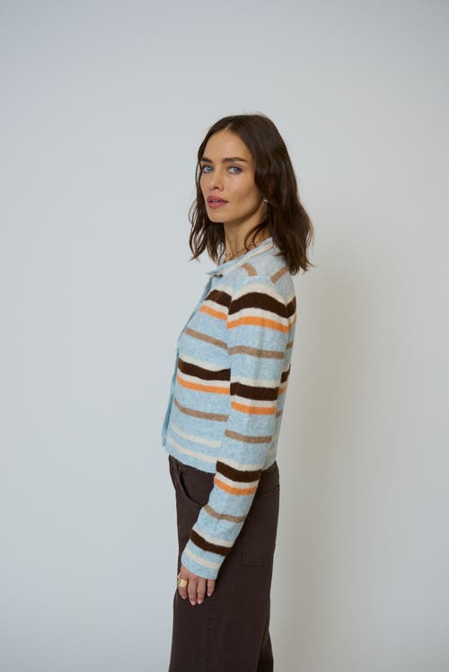 Central Park West Cozy Button Cardigan In Blue