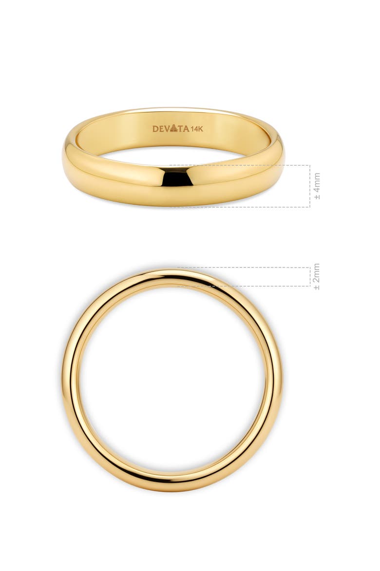 4mm Classic Dome Band Ring in 14K Gold, Alternate, color, Gold