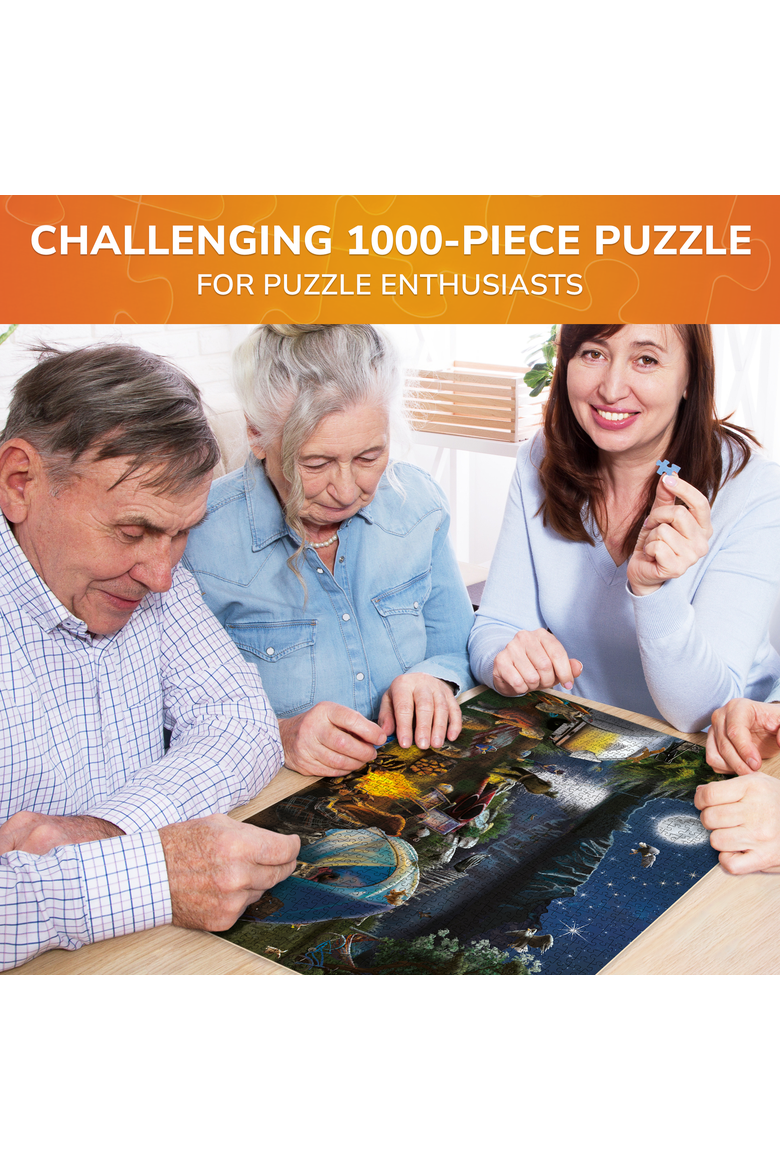 1000 Piece Adventure Jigsaw Puzzle for Adults, Alternate, color, Campfire