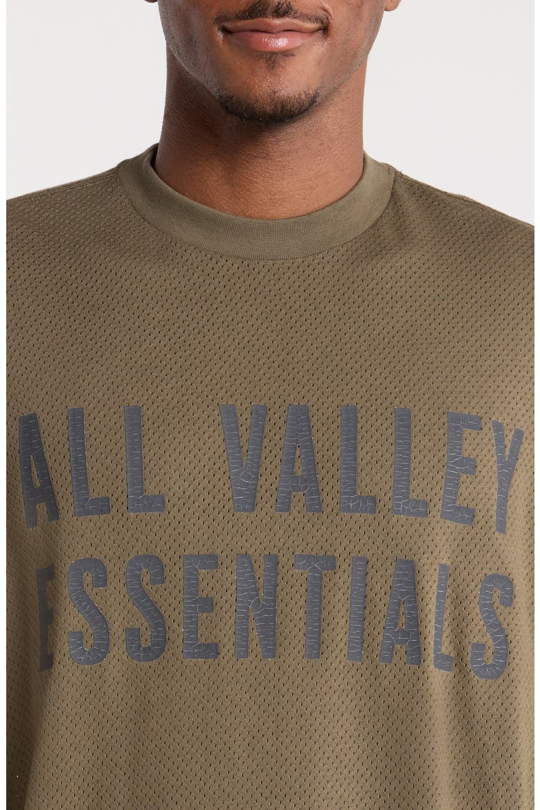Merch Oversize Cotton Mesh Graphic T-Shirt, Alternate, color, MOSS