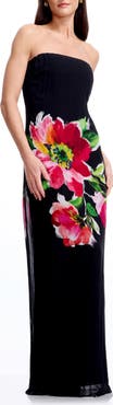 Dress the Population Linda Floral Strapless Gown