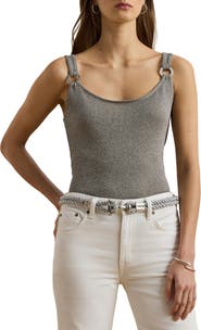 Lauren Ralph Lauren Metallic Blend Knit Tank