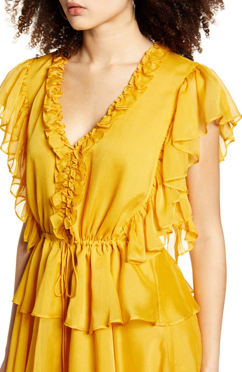 Endless Rose Ruffle Sleeve Tiered Minidress, Alternate, color, 