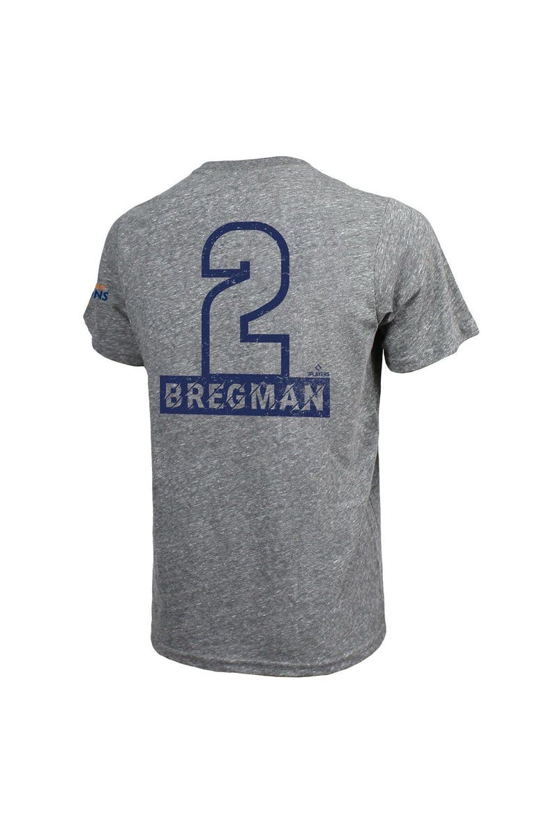 Majestic Threads Men's Majestic Threads Alex Bregman Heather Gray Houston Astros 2022 World Series Champions Name & Number Tri-Blend T-Shirt, Alternate, color, 