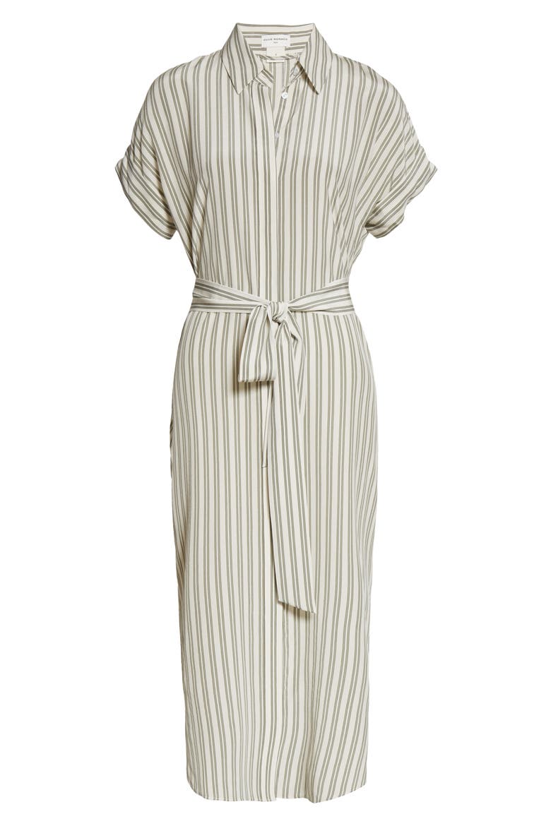 Tie Waist Silk Dress, Alternate, color, SILVER MULTI