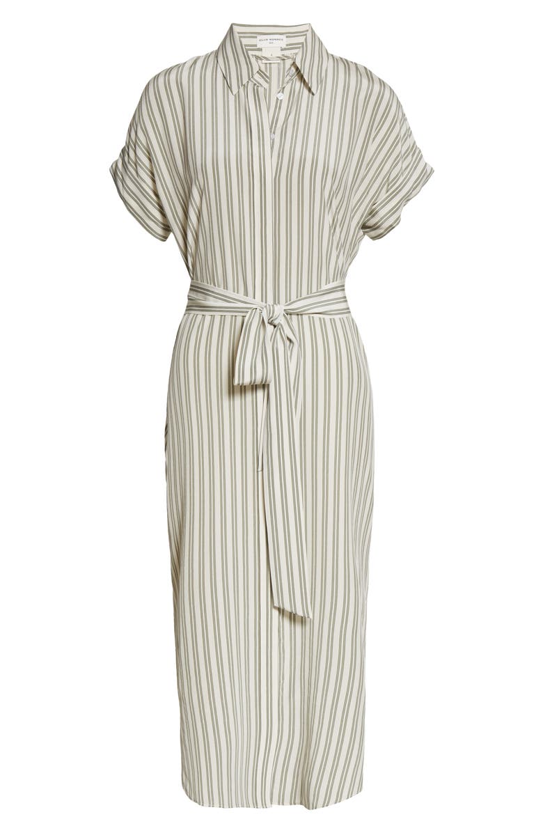 Club Monaco Tie Waist Silk Dress, Alternate, color,