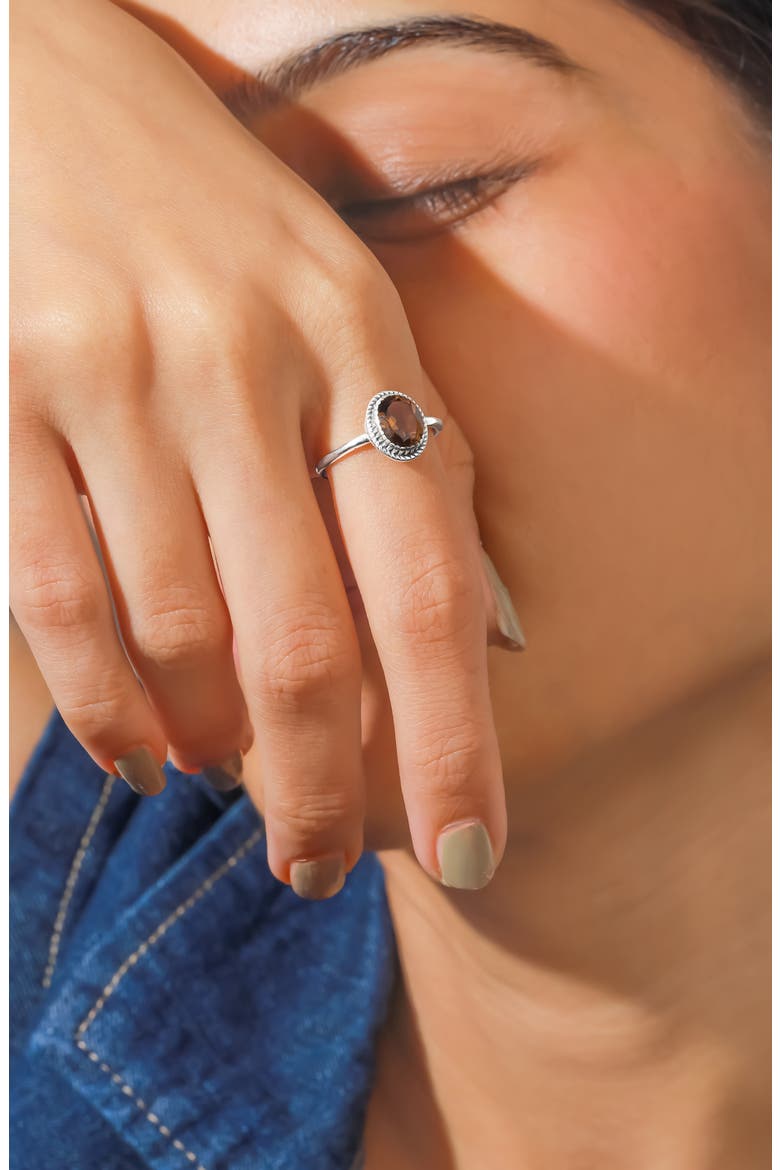 Oval Solitaire Ring, Alternate, color, BROWN