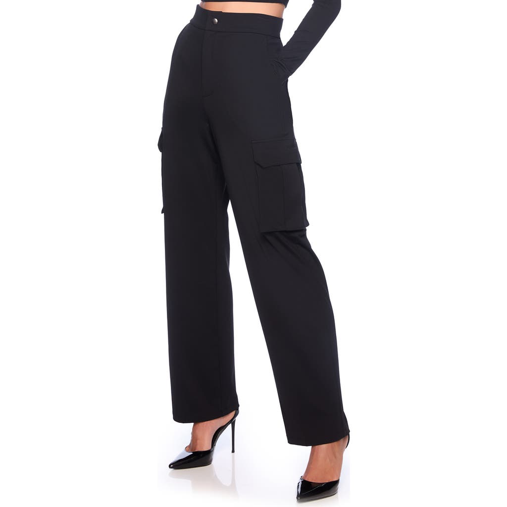 Susana Monaco Stretch Nylon Cargo Pants In Black