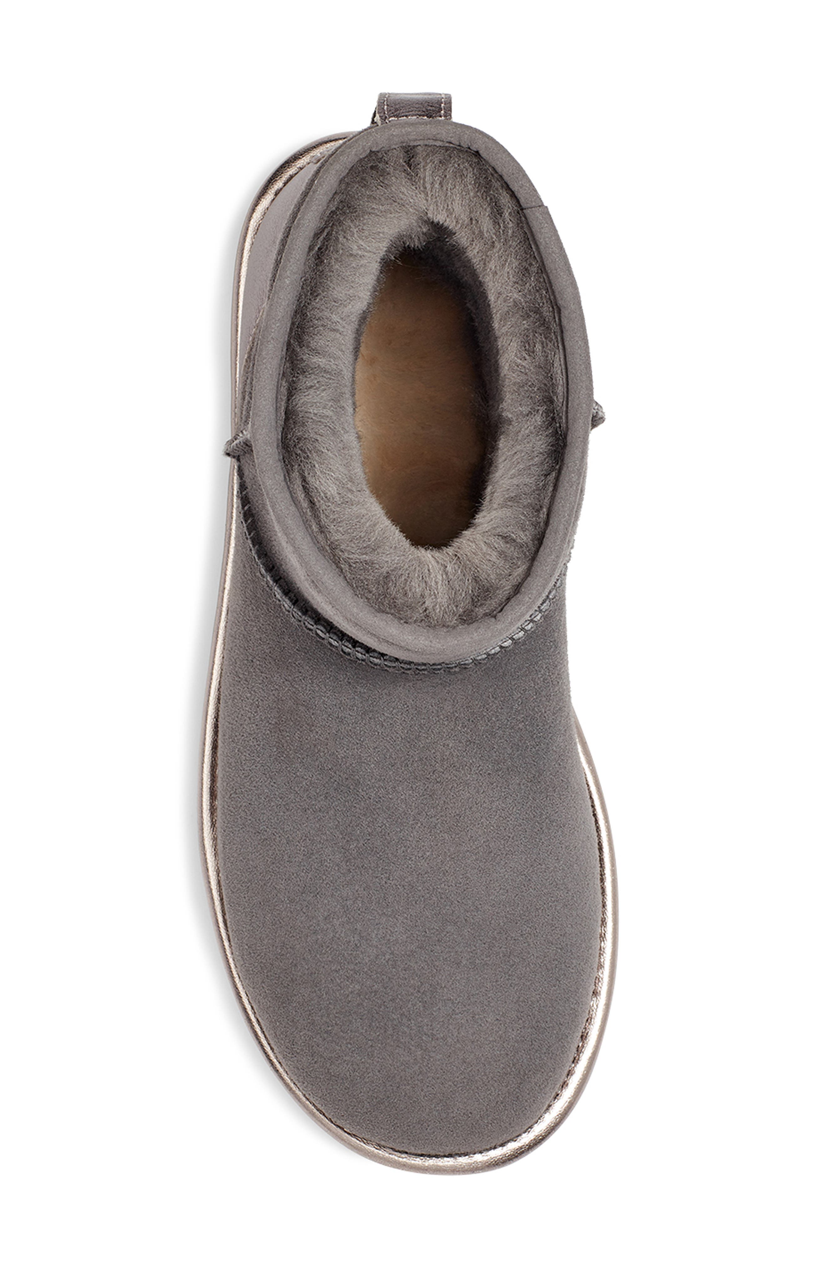 UGG Classic Mini II Genuine Shearling Lined Boot, Alternate, color, CHARCOAL SHINE