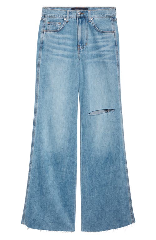 Veronica Beard Kasey Mid Rise Wide Leg Jeans In Bright Lakeshore In Blue