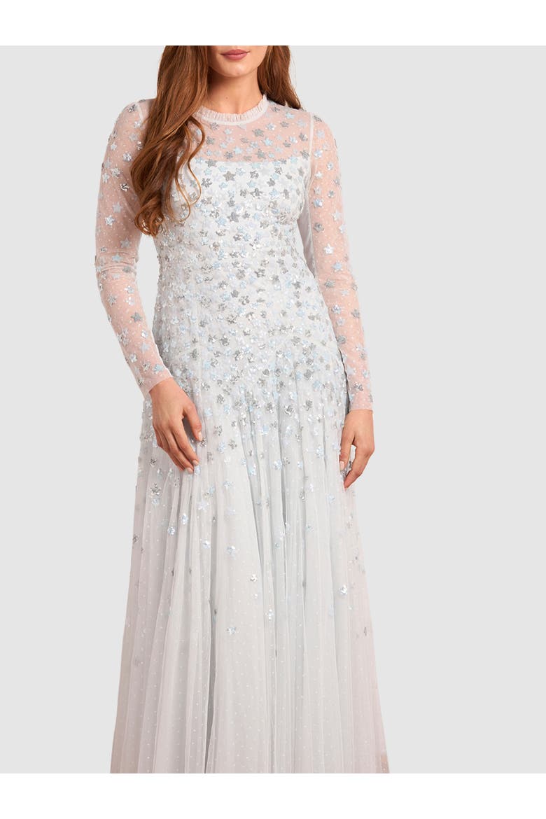 Starry Nights Round Neck Gown, Main, color, Ice Blue