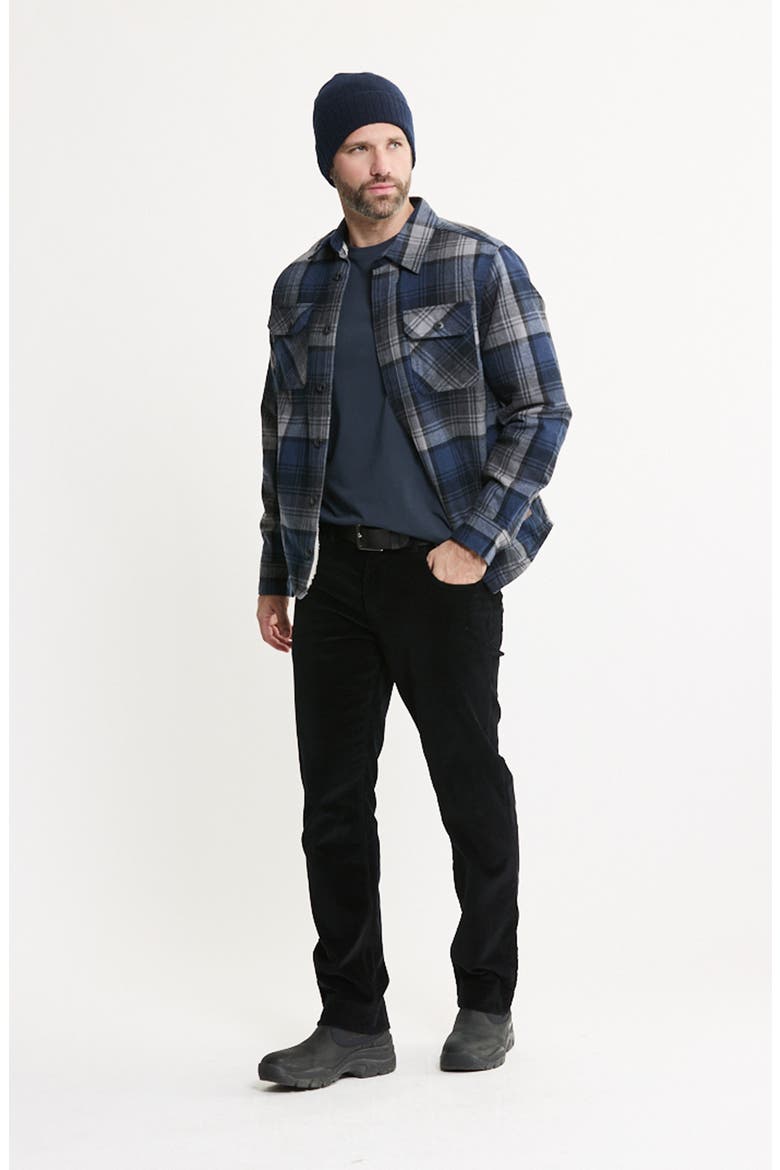 Plaid Flannel Shirt Jacket with Faux Fur Lining, Alternate, color, PLAID NAVY