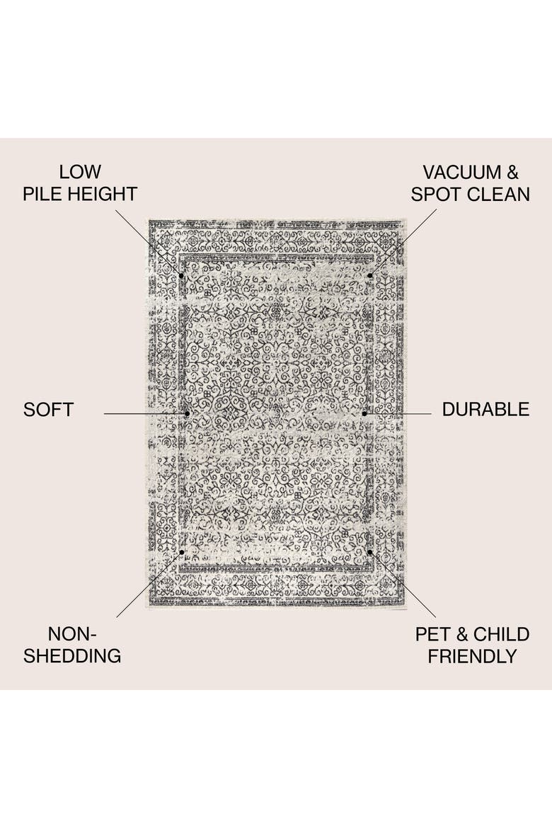 Ferro Filigree Area Rug, Alternate, color, Gray/Black