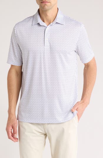 Greg Norman Eclipse Print Golf Polo In White