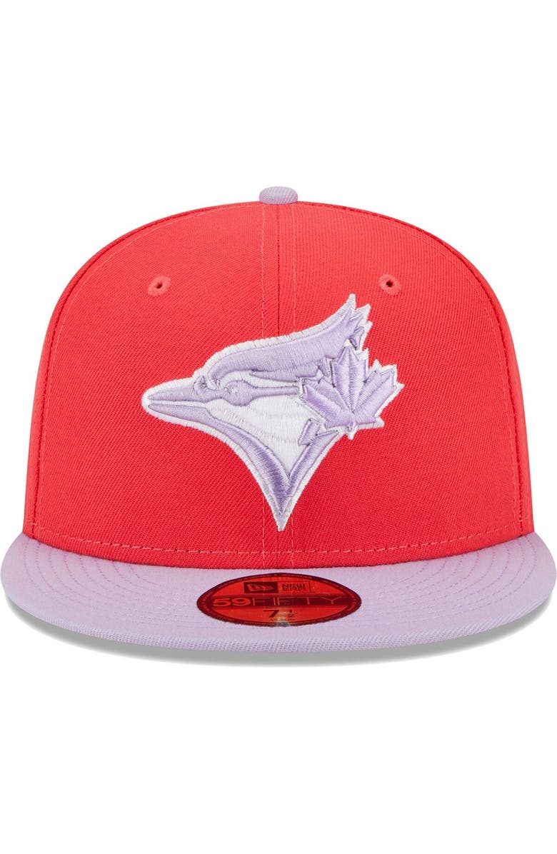 New Era Men's New Era Red/Lavender Toronto Blue Jays Spring Color Two-Tone 59FIFTY Fitted Hat, Alternate, color, 