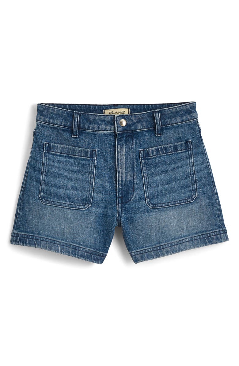 Madewell Emmett Patch Pocket Denim Shorts, Alternate, color, Meriwether Wash