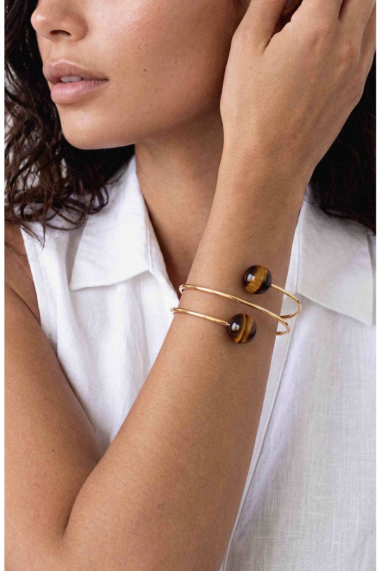 Summer Escape Tiger's Eye Cuff, Alternate, color, TIGERS EYE