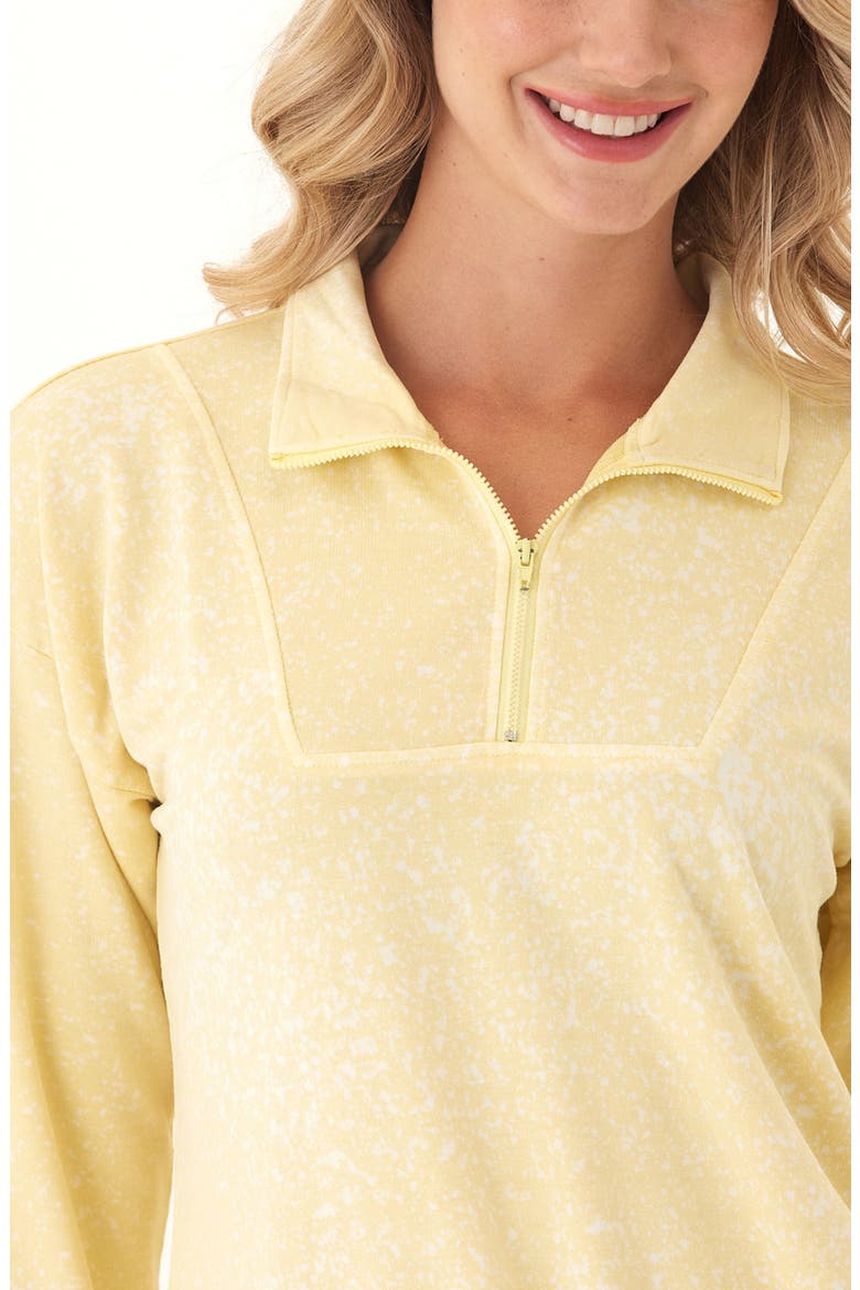 Nyloa Spray Wash Terry Quater Zip Top, Alternate, color, LEMONADE