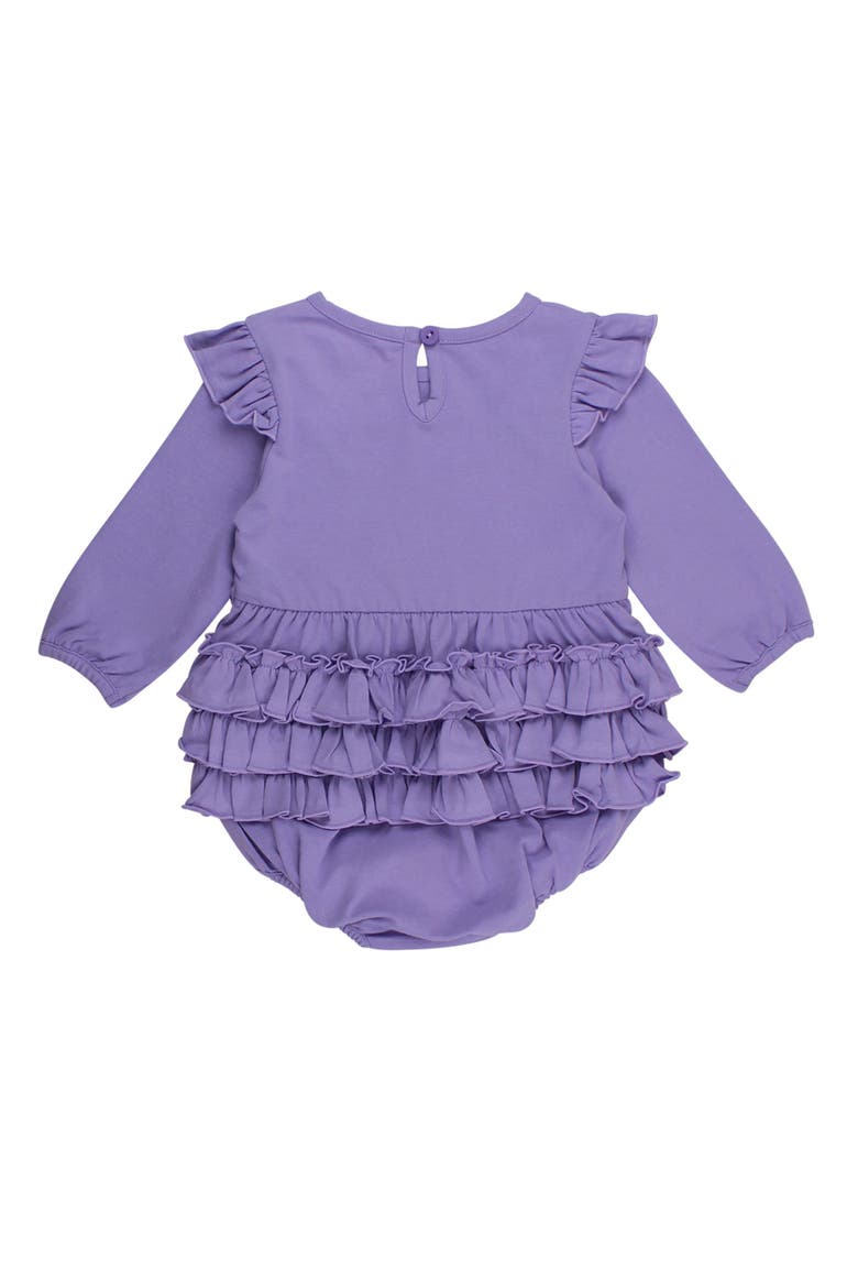 Long Sleeve Flutter Bubble Romper, Alternate, color, Wisteria Purple