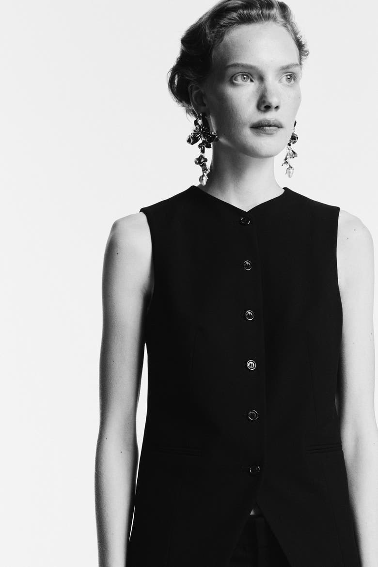 Long Waistcoat, Alternate, color, Black