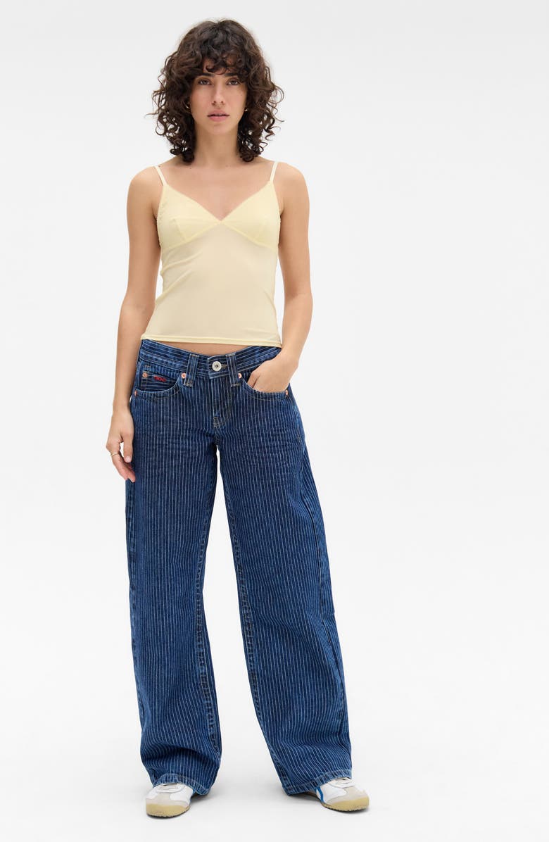BDG Urban Outfitters Kayla Pinstripe Wide Leg Jeans, Alternate, color, 