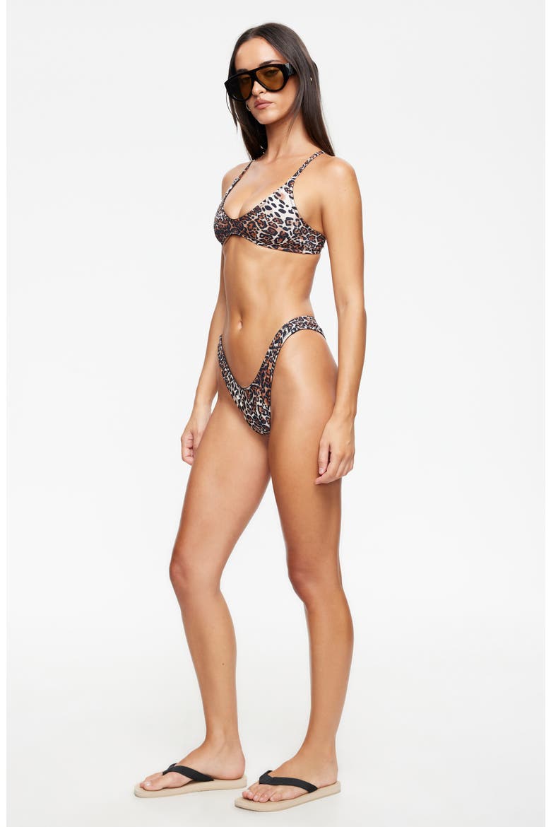 Amour High Cut Bikini Bottoms, Alternate, color, LEOPARD