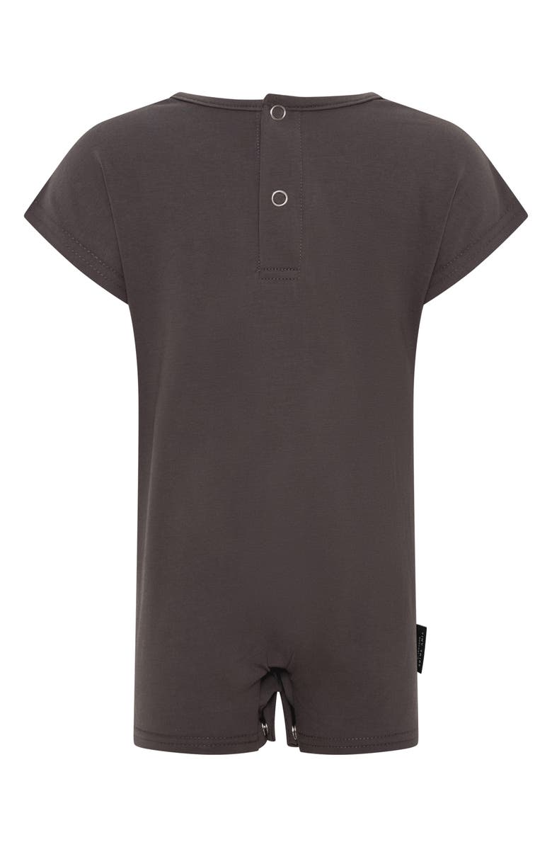 TINY TRIBE Ocean Scene Cotton Graphic Romper, Alternate, color, Charcoal