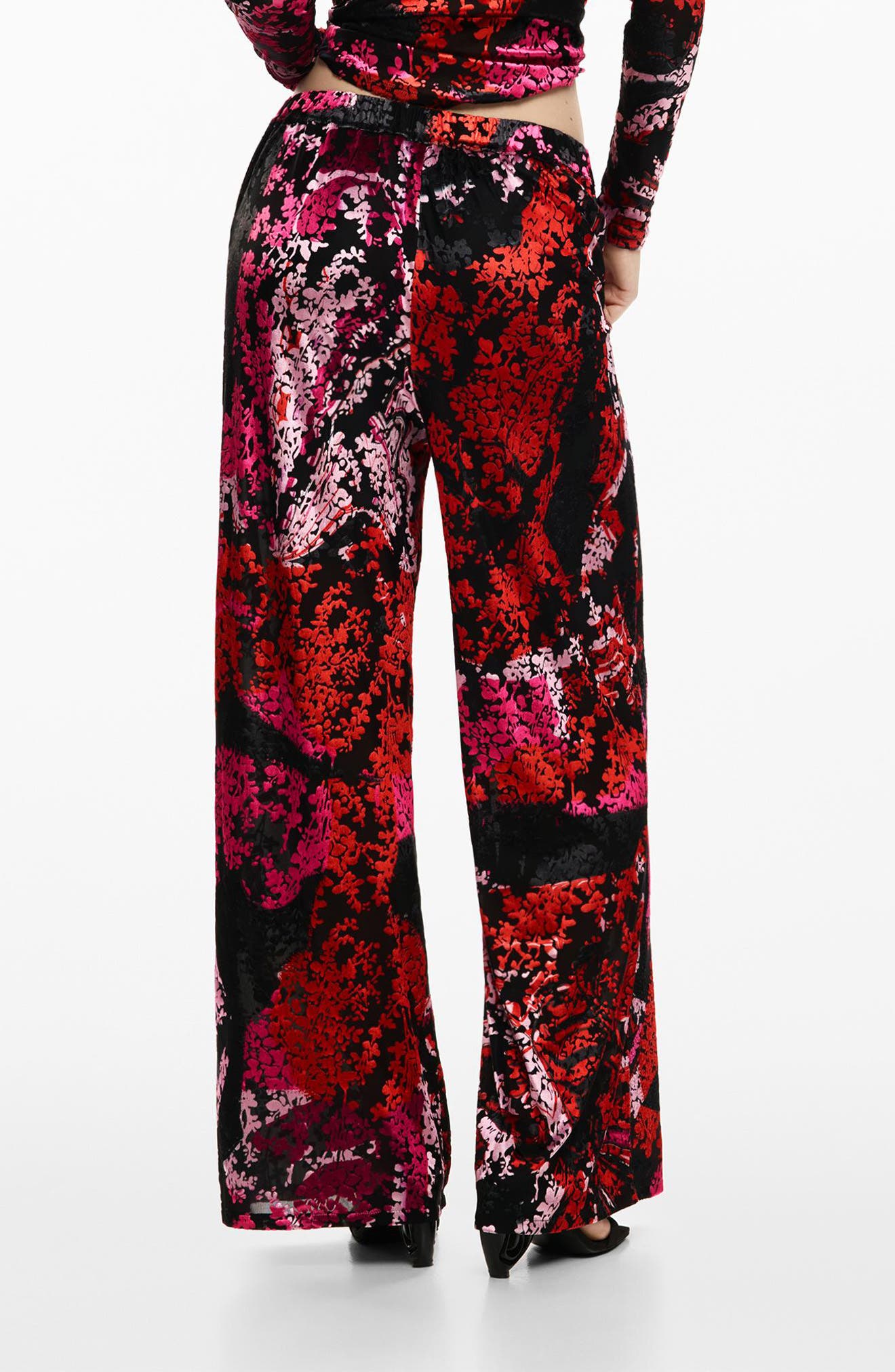 Floral Print Wide Leg Pants - image 2