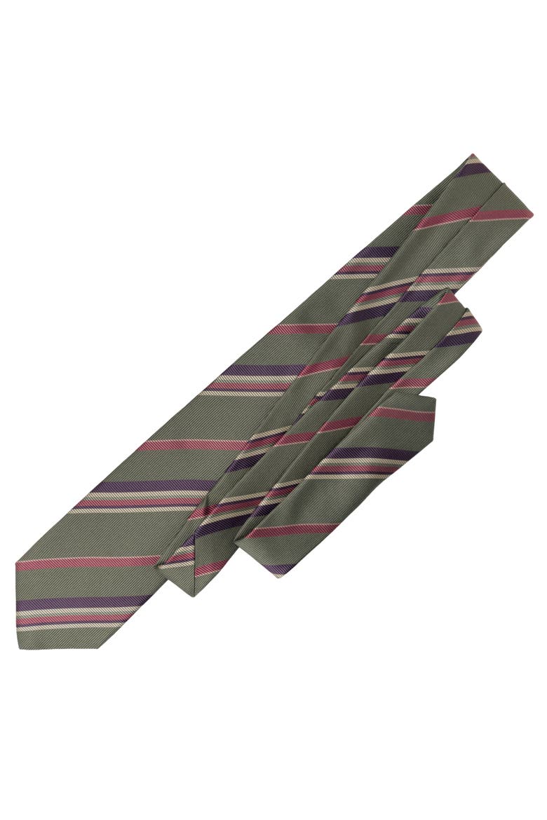 Lugano - Silk Jacquard Tie for Men, Alternate, color, Sage Green