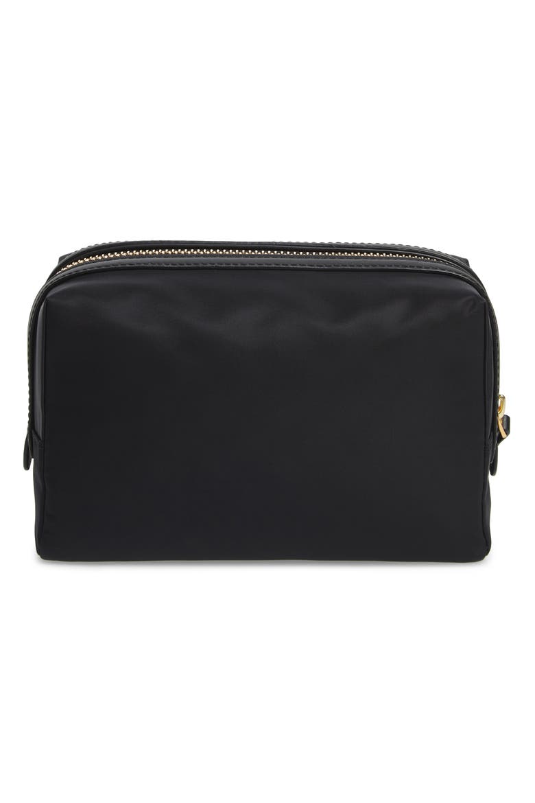 Small Perry Nylon Cosmetics Case, Alternate, color, BLACK
