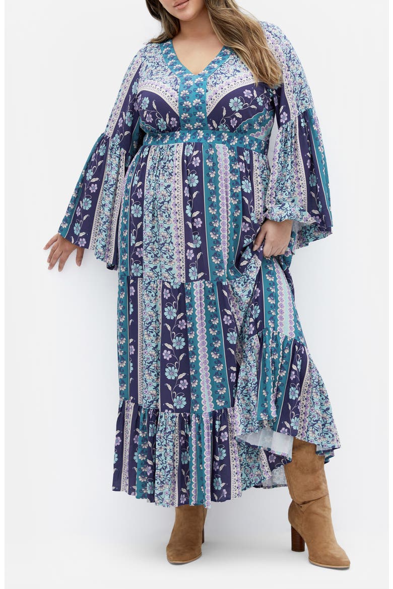 Heaven Long Sleeve Maxi Dress, Main, color, JEWEL