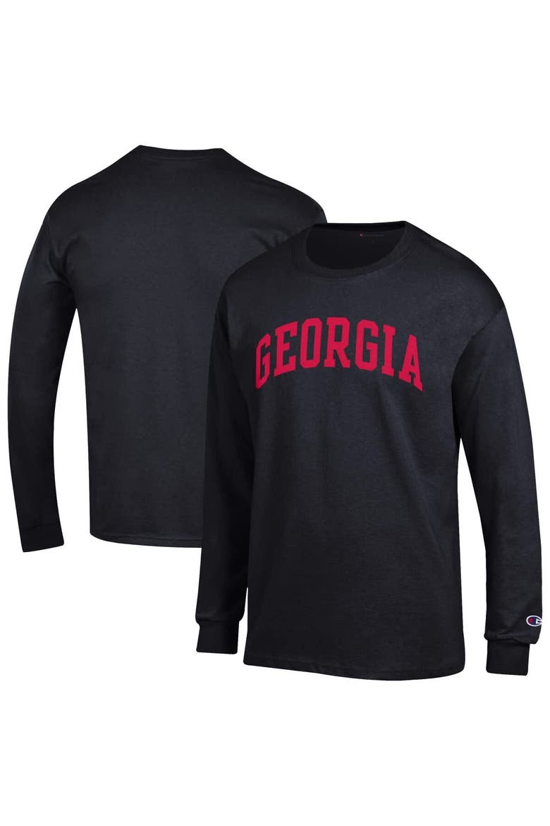 Men's Champion  Black Georgia Bulldogs Basic Arch Long Sleeve T-Shirt, Main, color, Black