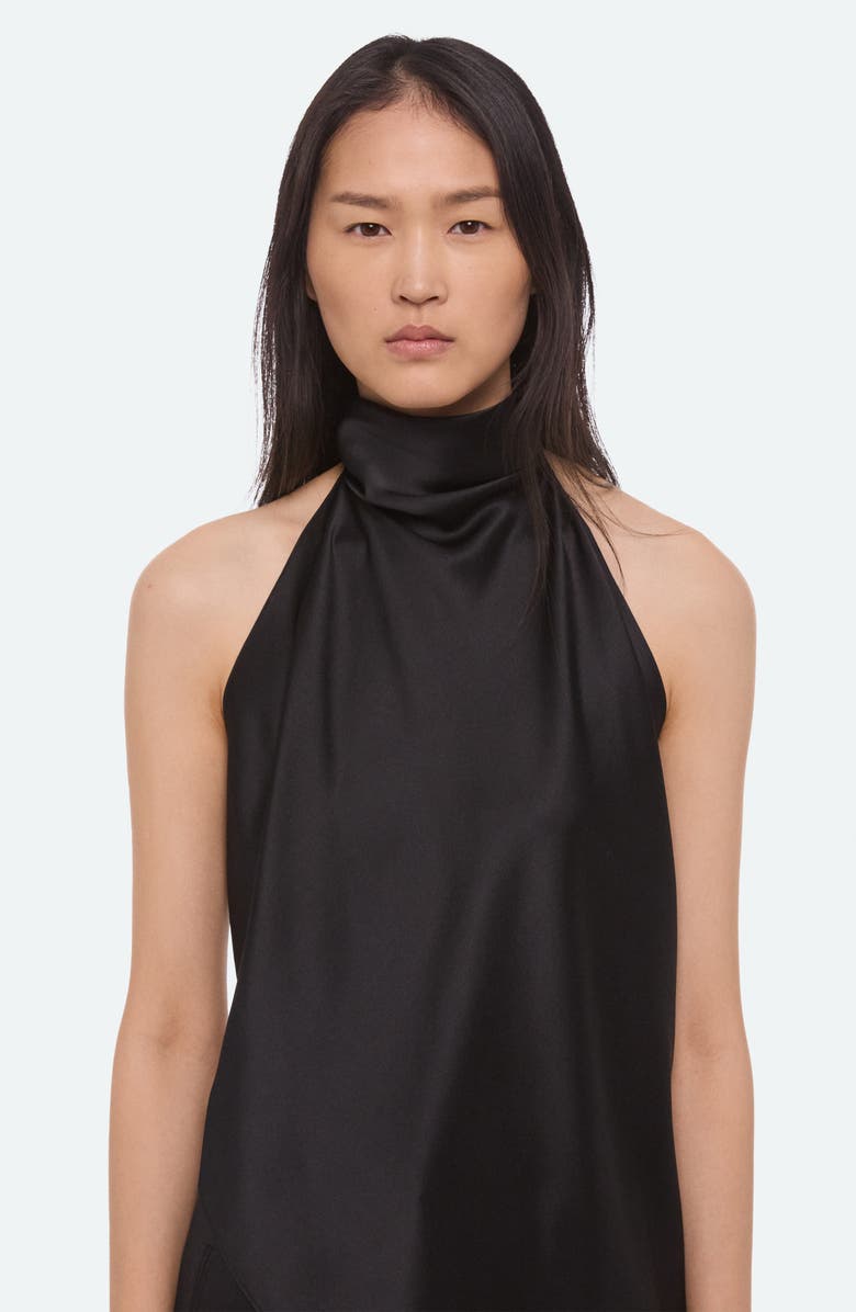 Helmut Lang Tie Scarf Sleeveless Silk Top, Alternate, color, Black