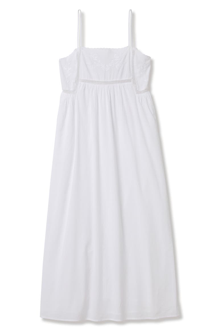 Lune Voile Cotton Nightgown, Main, color, WHITE