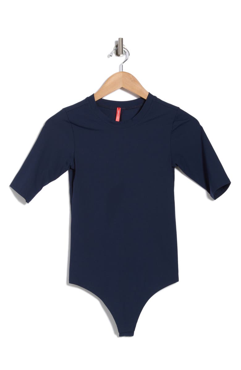 Suit Yourself Ribbed Crew Neck Short Sleeve Smoother Bodysuit