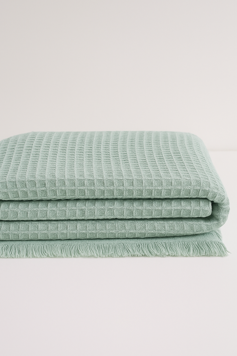 Turkish Cotton Waffle Throw, Alternate, color, Mint Green