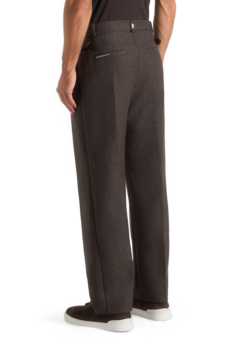 Pierre Relaxed Fit Melange Pleated Tailored Trousers, Alternate, color, Brown