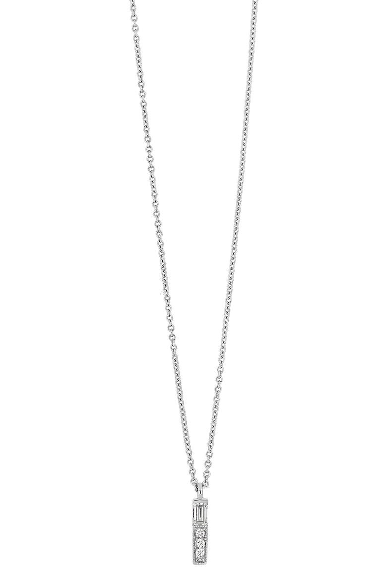 Gatsby 18K White Gold Diamond Vertical Pendant Necklace - 0.09 ctw (Nordstrom Exclusive), Main, color, 18KWG