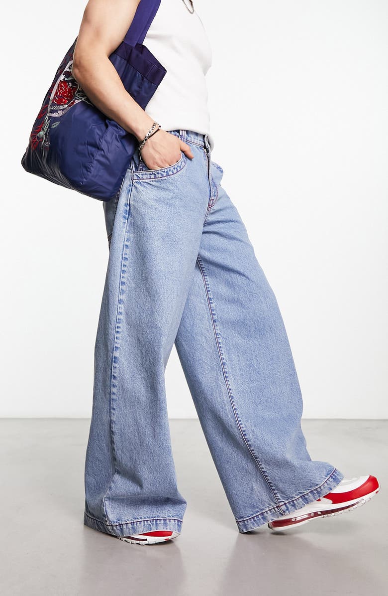 ASOS DESIGN Extreme Wide Leg Jeans, Alternate, color, 