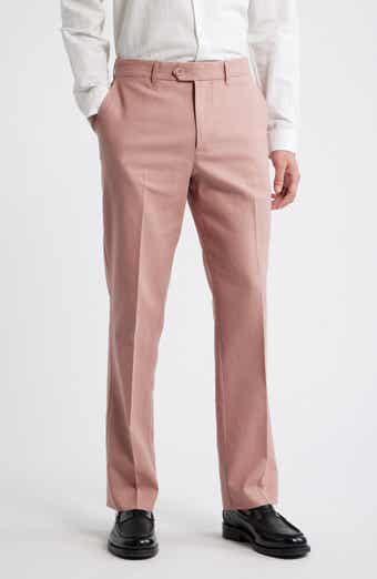 Tailored Flat Front Linen & Cotton Trousers