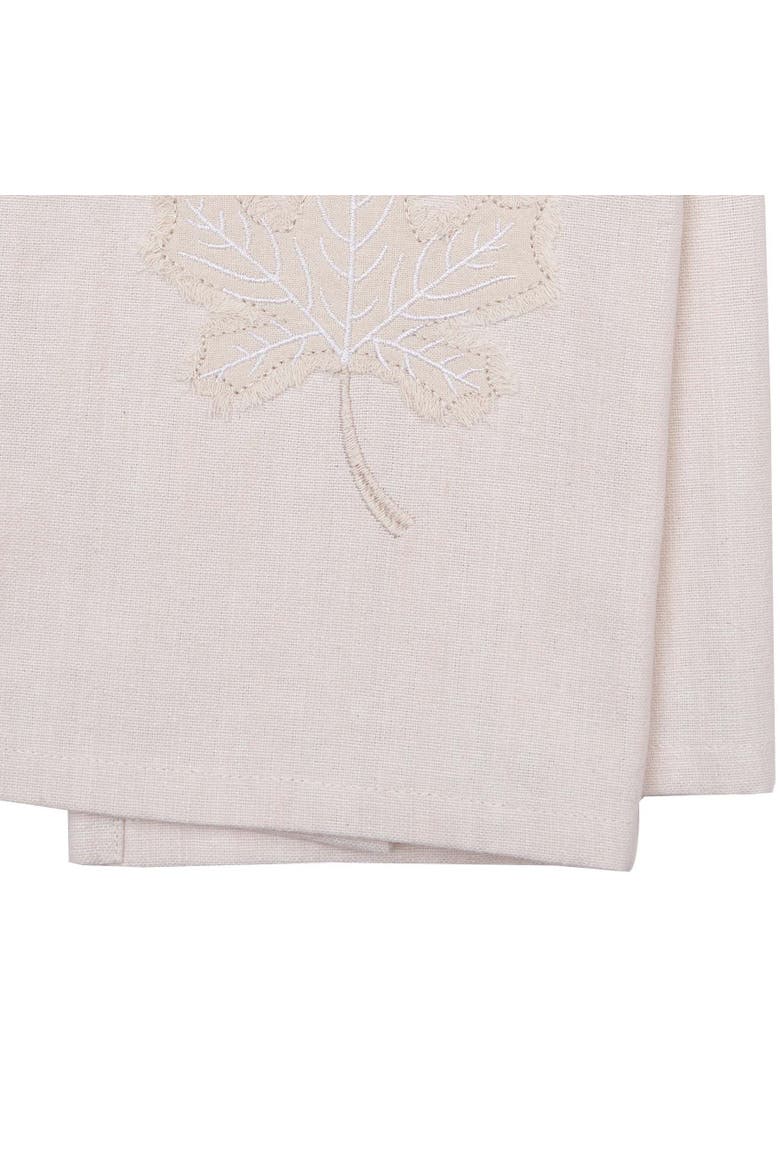Neutral Maple Leaves Towel, Alternate, color, White