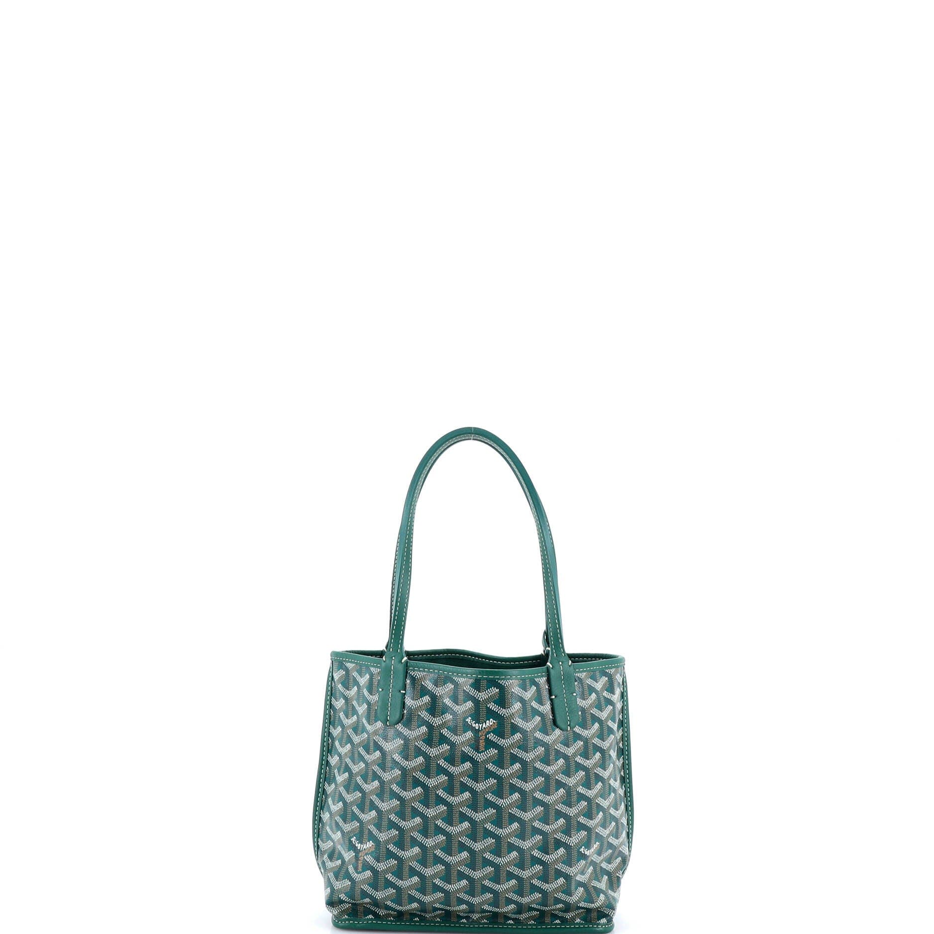 Pre-Owned Goyard Anjou Reversible Tote Coated Canvas Mini, Alternate, color, Green