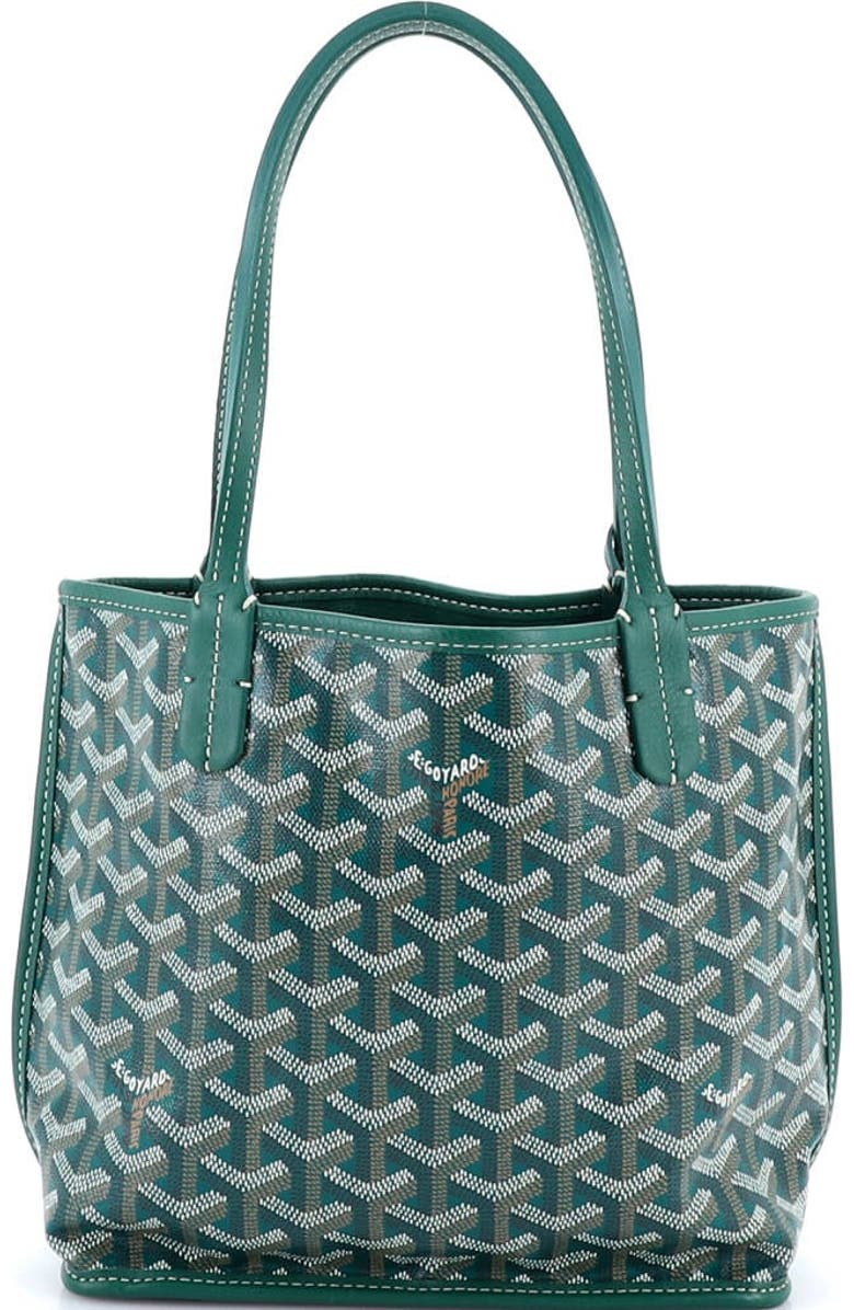 Pre-Owned Goyard Anjou Reversible Tote Coated Canvas Mini, Alternate, color, Green