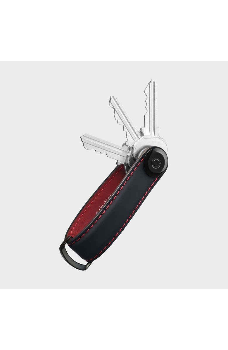 Orbitkey Matte Leather Key Organiser, Main, color, Ember