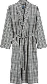 Majestic International Ash Plaid Cotton Robe